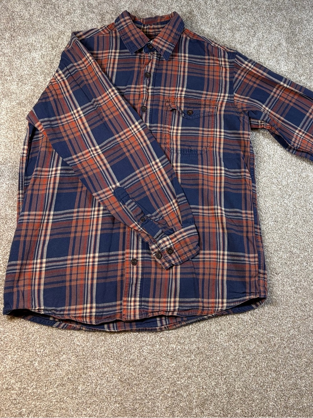 RedHead Navy and Brown Plaid Button-Down Shirt